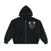 Fleeced Full-Zip Boxy Hoodie