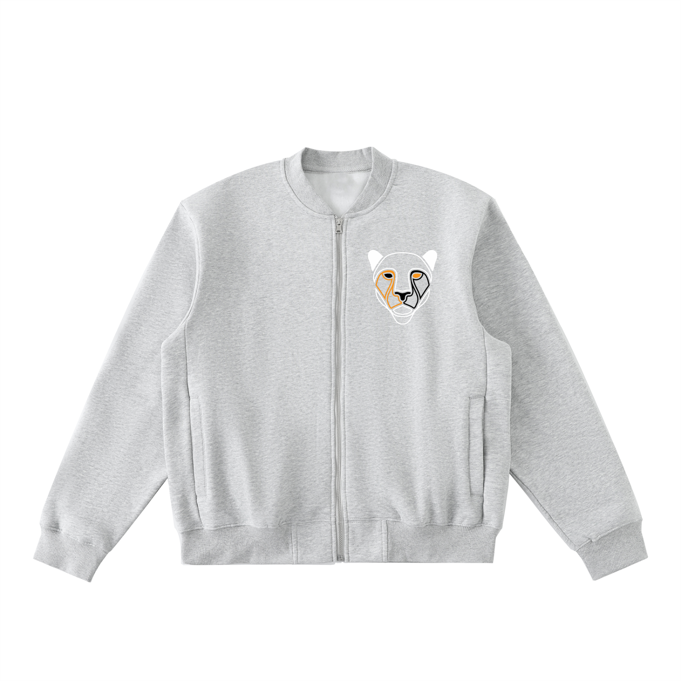 Essential Zip-Up Fleeced Varsity Jacket