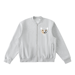Essential Zip-Up Fleeced Varsity Jacket