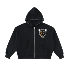 Fleeced Full-Zip Boxy Hoodie
