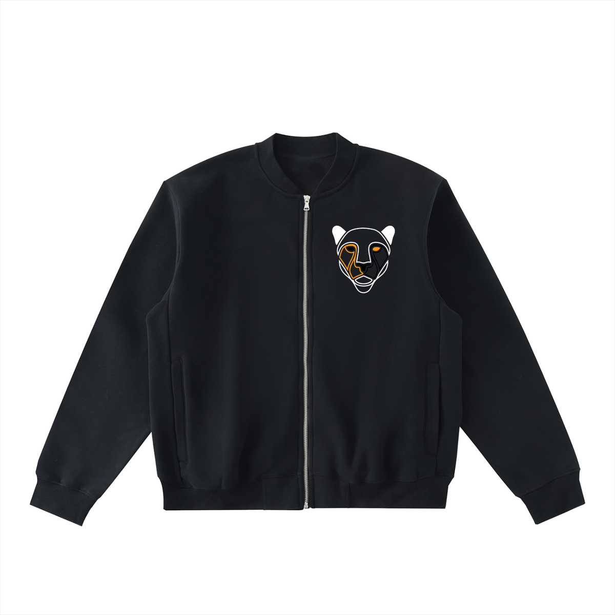 Essential Zip-Up Fleeced Varsity Jacket
