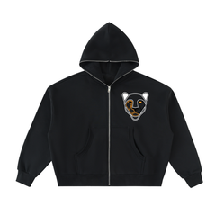Fleeced Full-Zip Boxy Hoodie